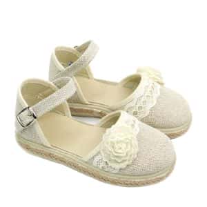 Esparteña Niña Lino con flor