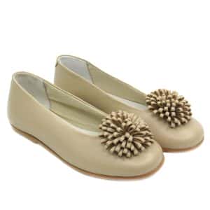 Bailarina pompon piel camel