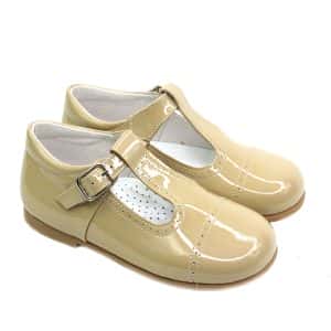 Pepito charol camel hebilla