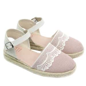 Esparteña niña Rosa Empolvado