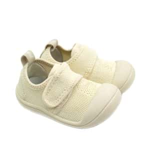 Attipas de lona con velcro Beige