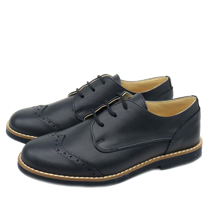 Zapato Comunión piel picado Marino Yowas - Imagen 2