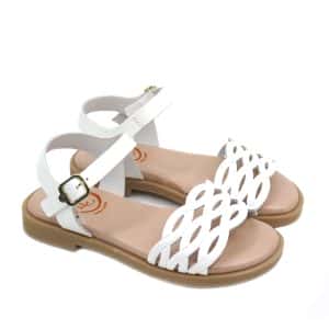 Sandalias Niña Blanca trenzada Lola Canales