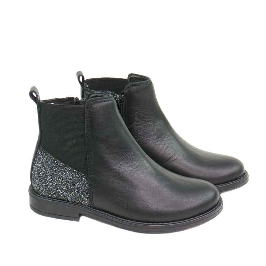 Botin Niña Piel Negro Yowas