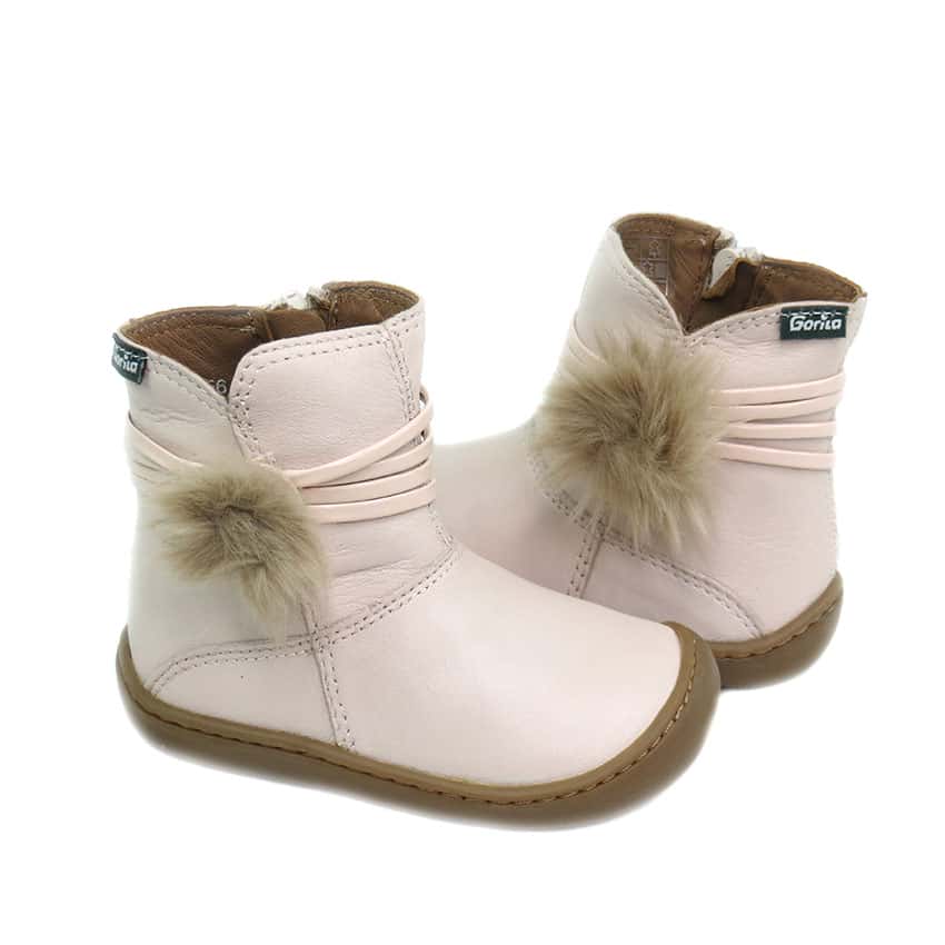 Botitas Niñas Barefoot Pompón Gorila Rosa - Imagen 2