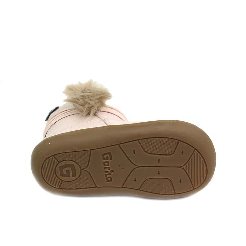Botitas Niñas Barefoot Pompón Gorila Rosa - Imagen 3