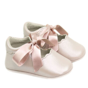 Zapato bebé Rosa Empolvado Lazo