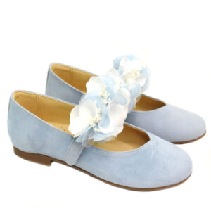 Zapato Azul Niña Comunión Flores Andanines