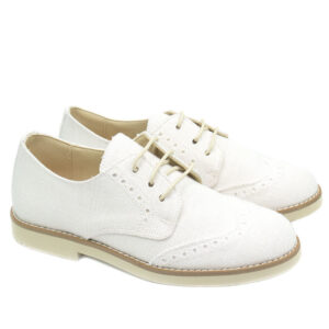 Zapato Niño Comunión lino Blanco