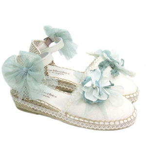 Espartera Niña Comunión beige y Verde Juana Sánchez