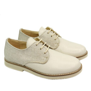 Zapato Comunión Niño piel y Lino Yowas