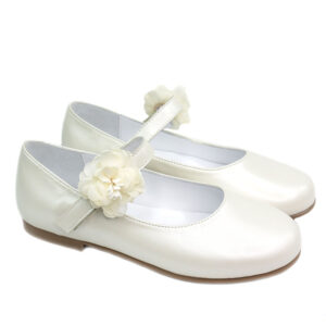 Zapato Niña Comunión beige Nacarado flor