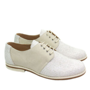 Zapato Niño Comunion lino beige y ante Maria Catalán