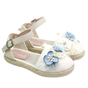 Esparteña de niña beige y Azul Zoysan