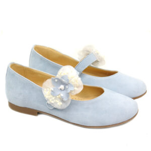 Zapato Niña Azul Andanines flor